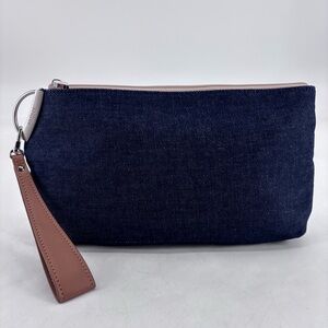 Prune Vintage Y2K Denim Canvas Leather Made In Argentina Clutch Wristlet
